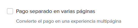 Pago de una sola página