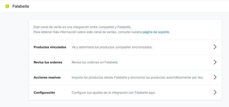 Dashboard de Falabella Marketplace