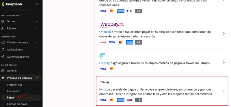 Credenciales Ionix Payments