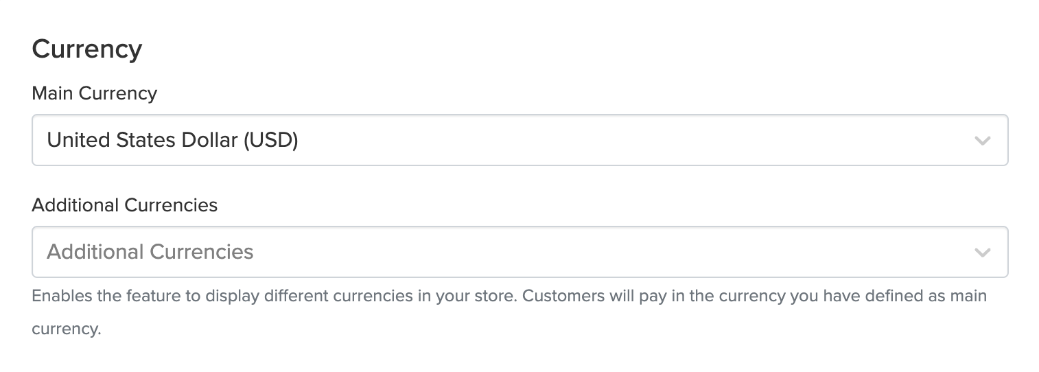 Jumpseller Currencies Admin Panel