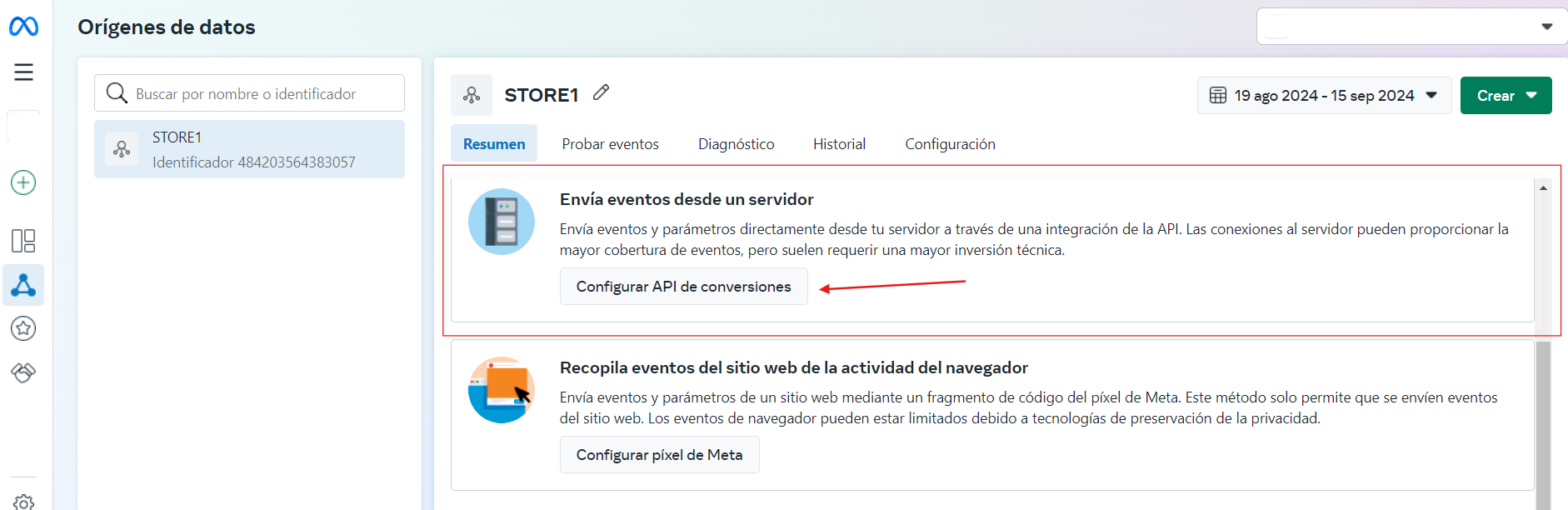 configuración api