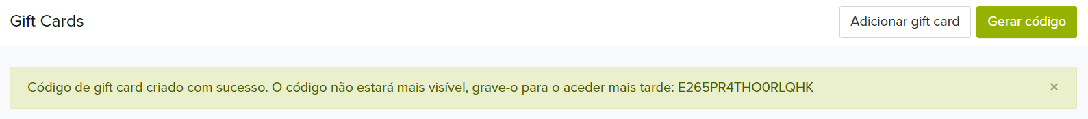 código gerado