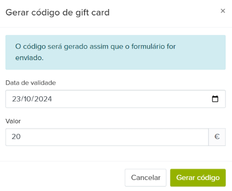 gerar código