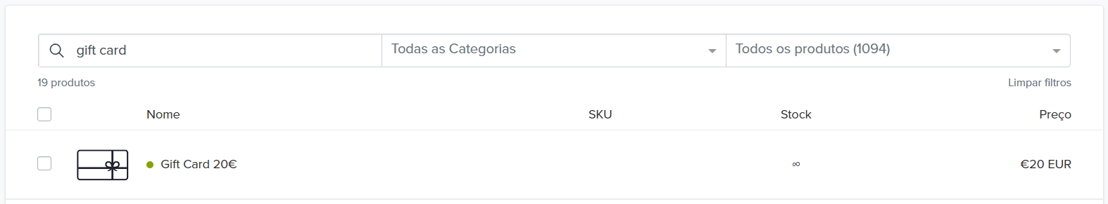 lista de gift cards