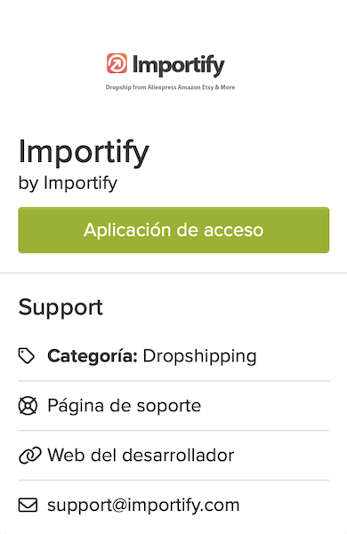 Aplicación Importify