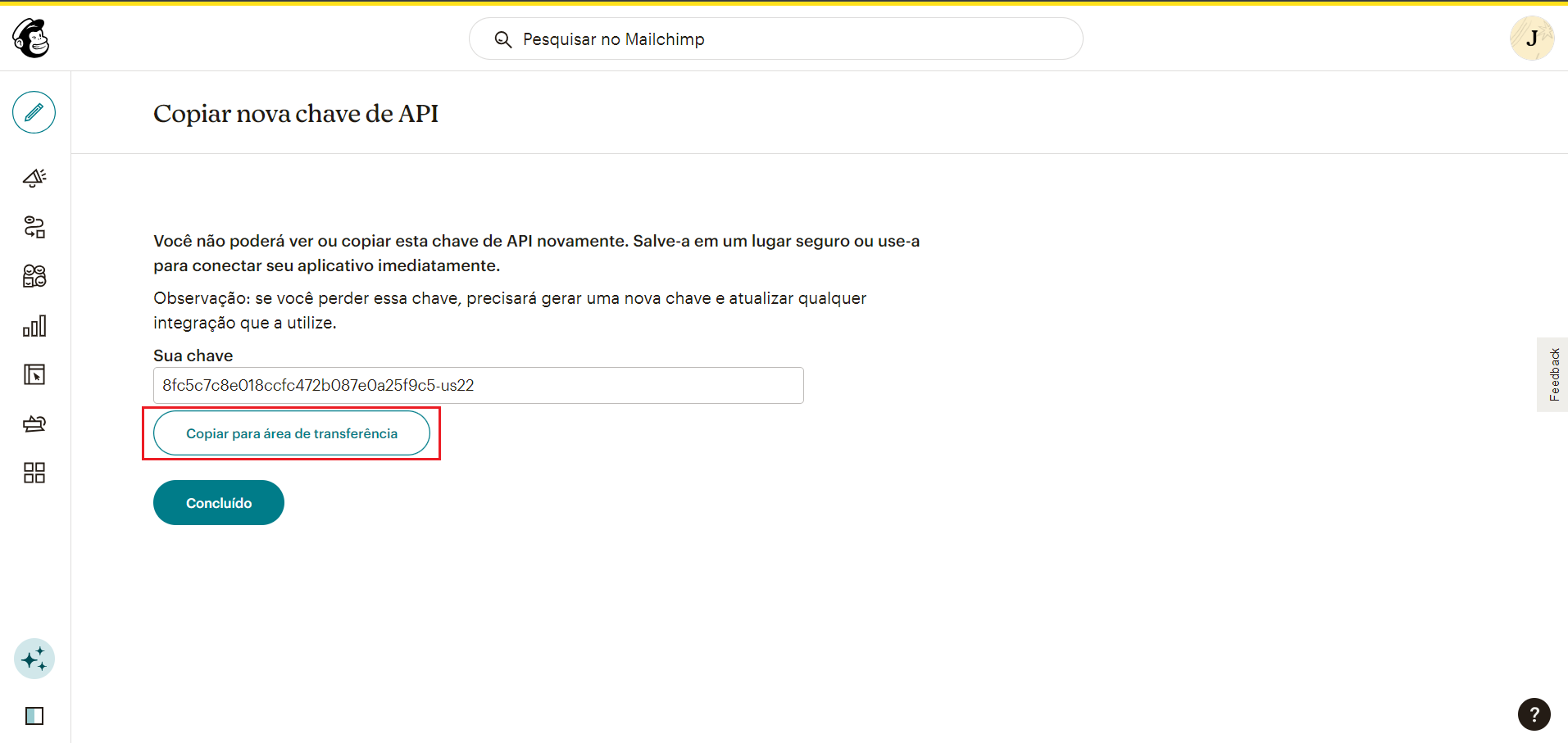 mailchimp api key